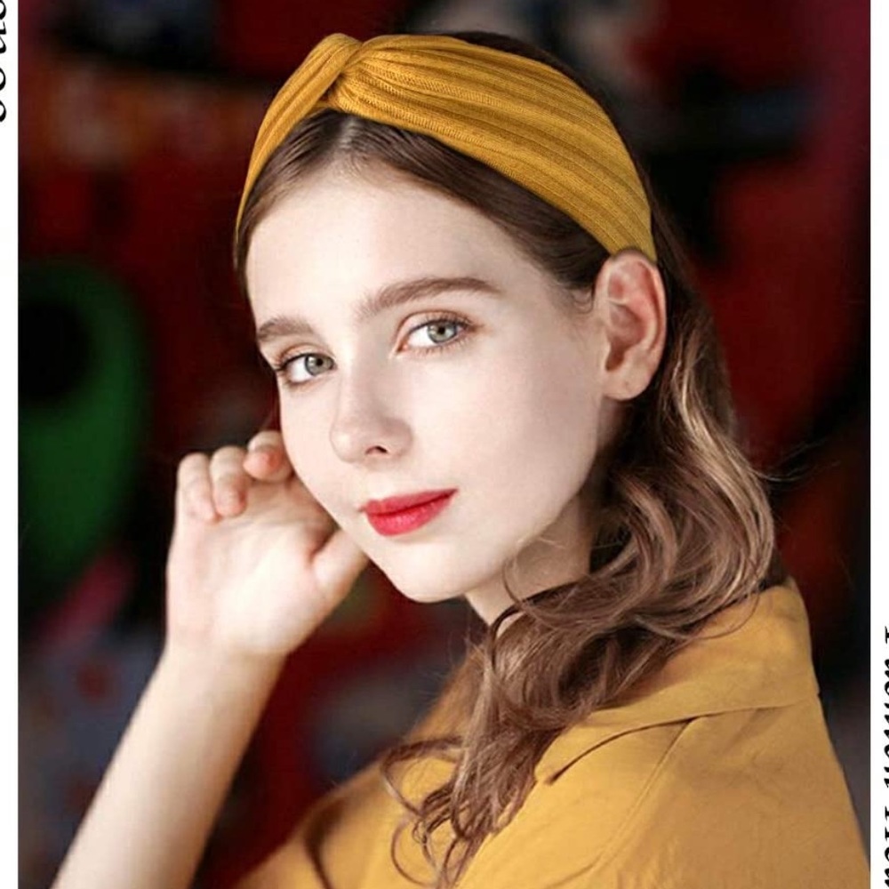 NEW• Blissful Balance Mustard Knot Twist Wrap Headband